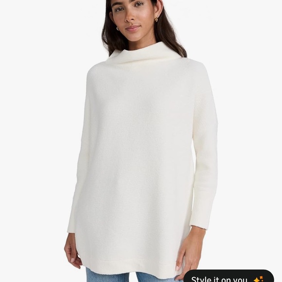 Free People Sweaters - Free People Cream White Cowl Neck Sweater Womens size Medium EUC